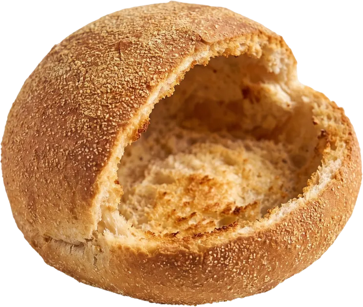 Toasted knysza bread pocket