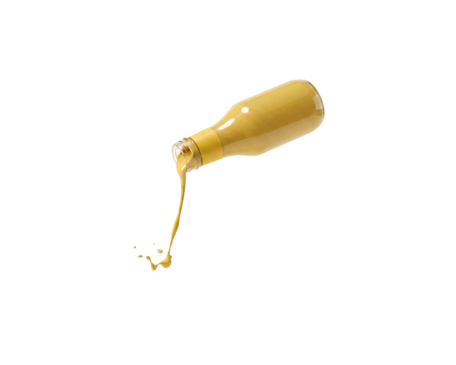 Mustard pouring from the bottle